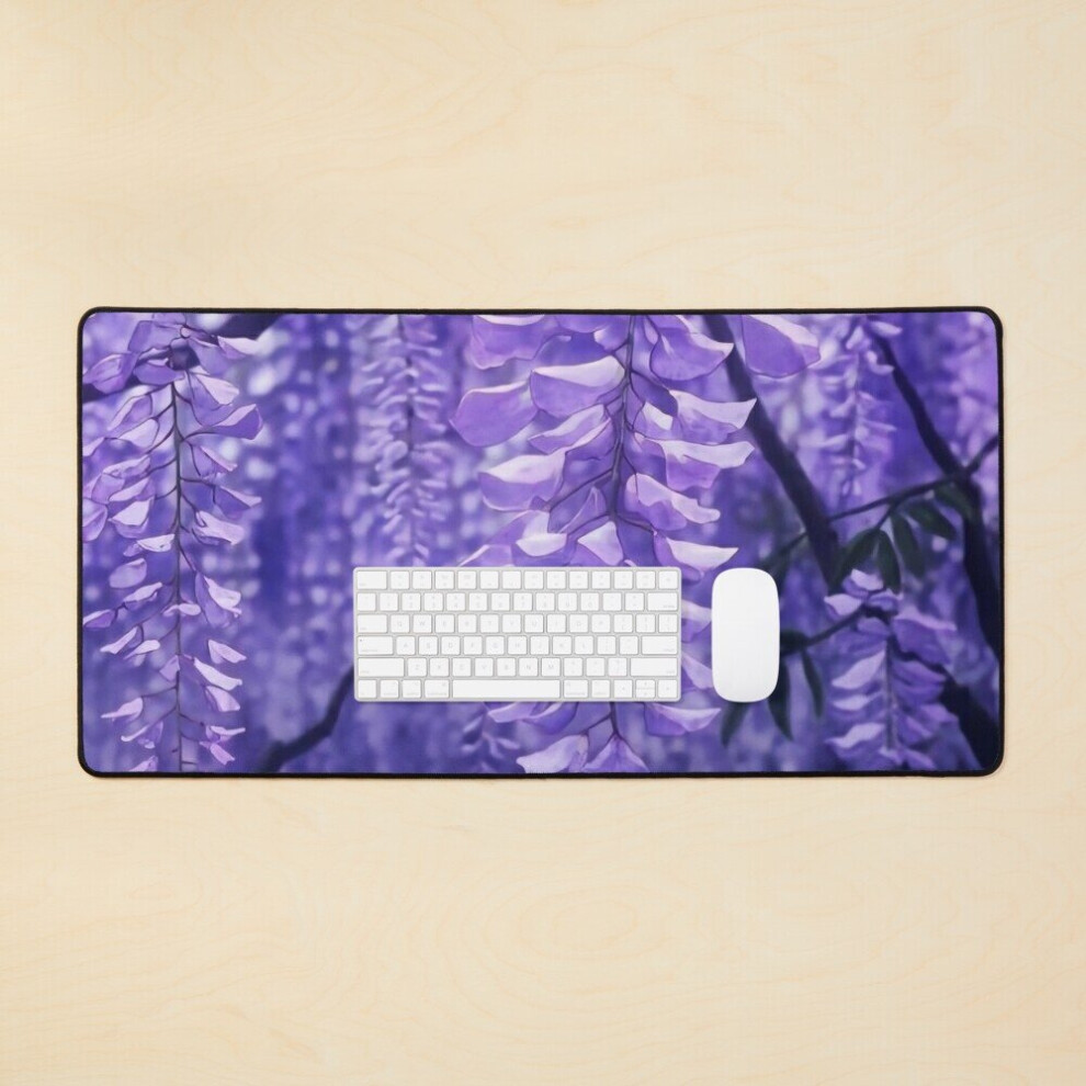 Desk Mat Anime Large Gaming Mouse Pad 35X16 Inch Wisteria/Lavender/Purple 7802738317022