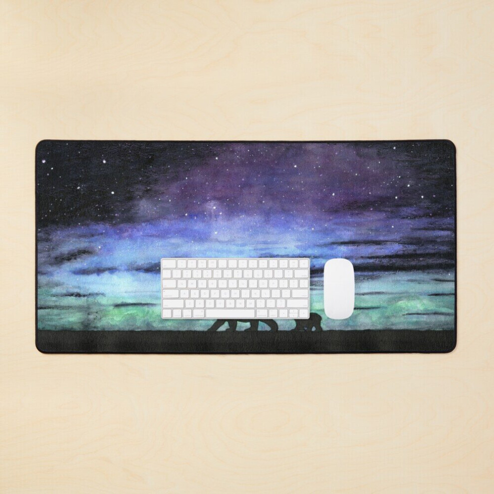 Desk Mat Aurora Borealis And Polar Bears ( Version) Large Gaming Mouse Pad 35X16 Inch Dark 7802738327021