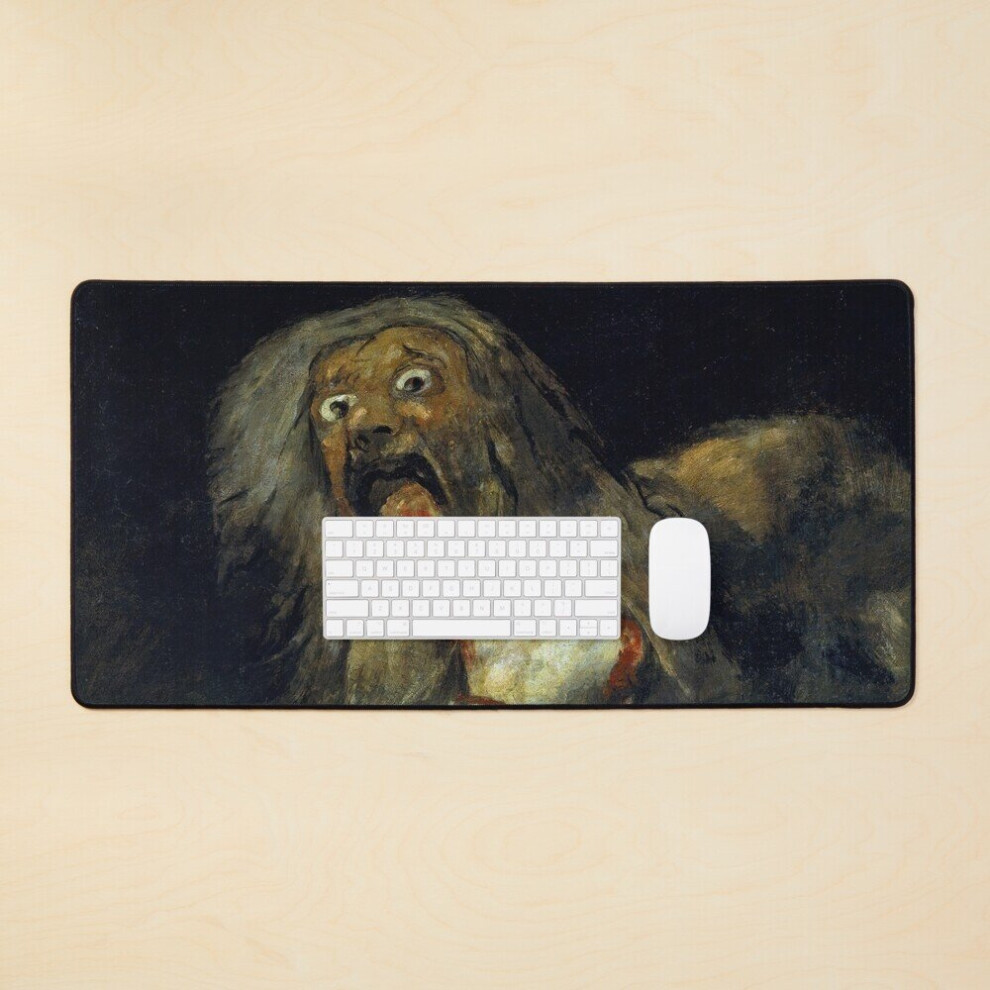 Desk Mat Saturn Devouring His Son Digitally Remastered Large Gaming Mouse Pad 35X16 Inch 7802738355291