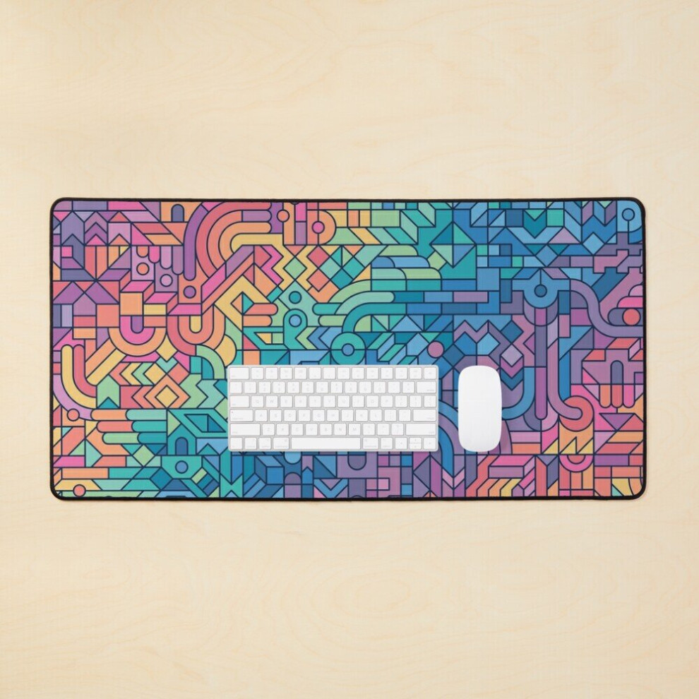 Desk Mat Colourful Chaos Large Gaming Mouse Pad 35X16 Inch 7802738310832