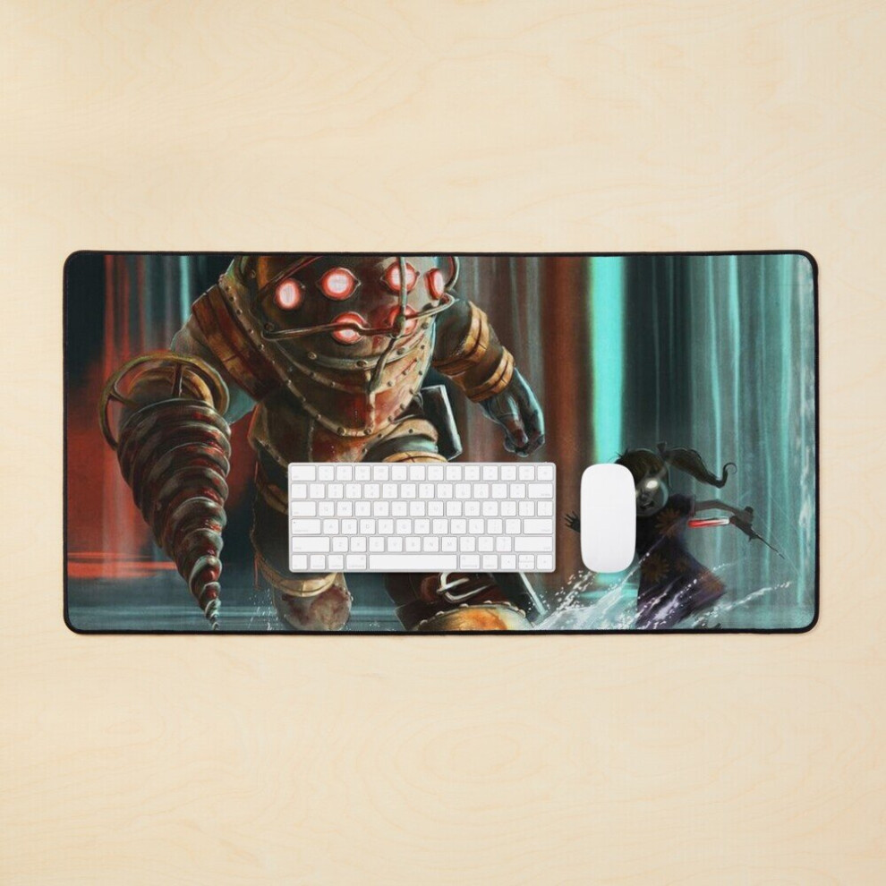 Desk Mat Bioshock Big Daddy And Little Sister Large Gaming Mouse Pad 35X16 Inch 7802738351101