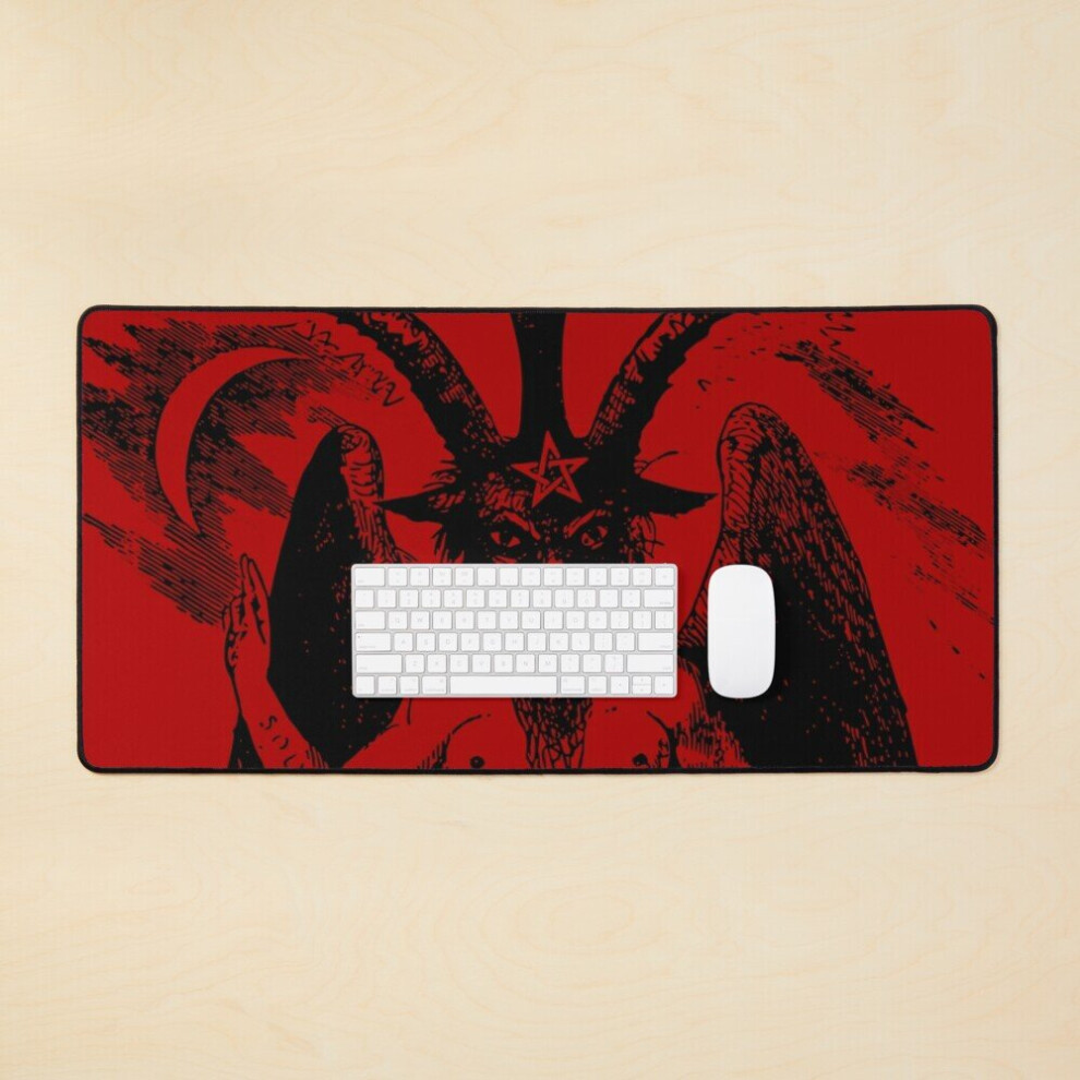 Desk Mat Baphomet Satanic Art Designs Large Gaming Mouse Pad 35X16 Inch 7802738343861