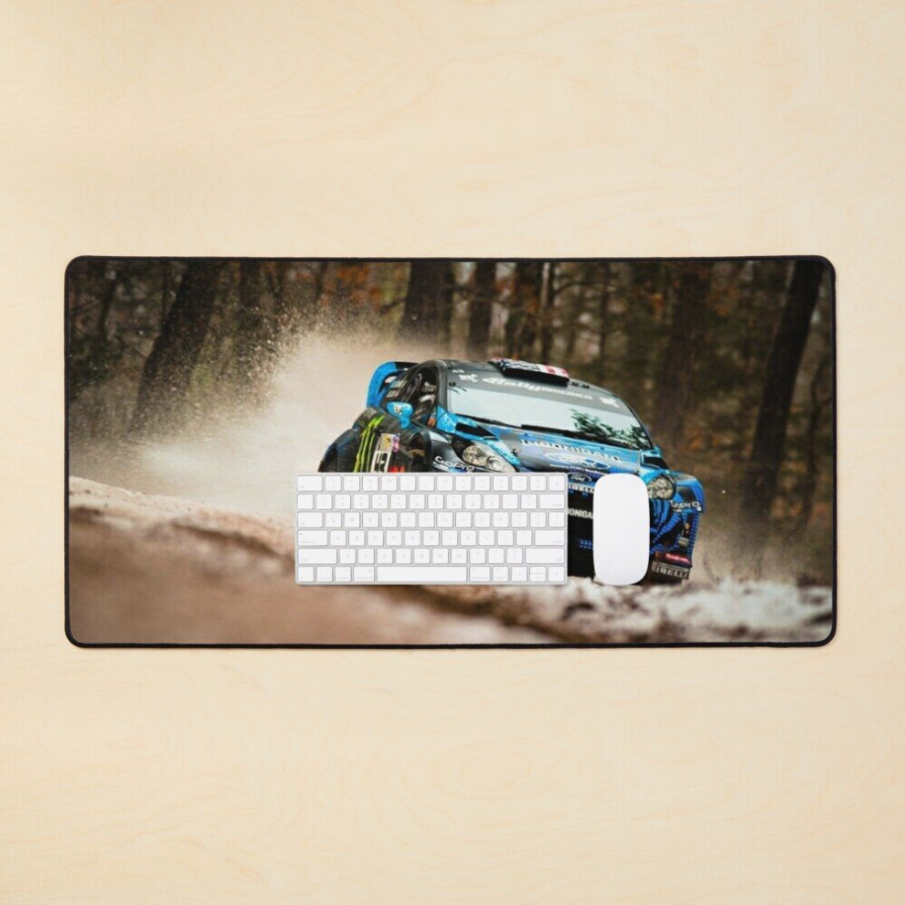 Desk Mat Rally Car Racing Beautiful Photograph Large Gaming Mouse Pad 35X16 Inch 7802738339567