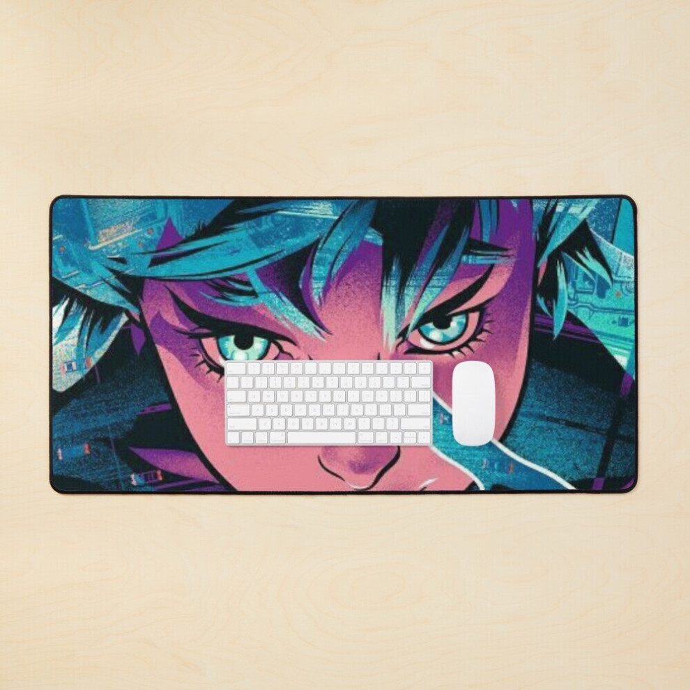 Desk Mat Ghost In The Shell Neon Large Gaming Mouse Pad 35X16 Inch 7802738364804