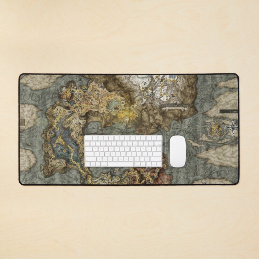 Desk Mat Elden Ring Map Large Gaming Mouse Pad 35X16 Inch 7802738332049