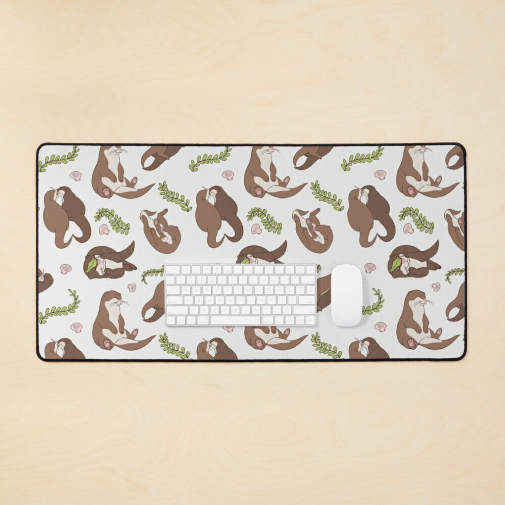 Desk Mat Love With Otters Large Gaming Mouse Pad 35X16 Inch 7802738402155
