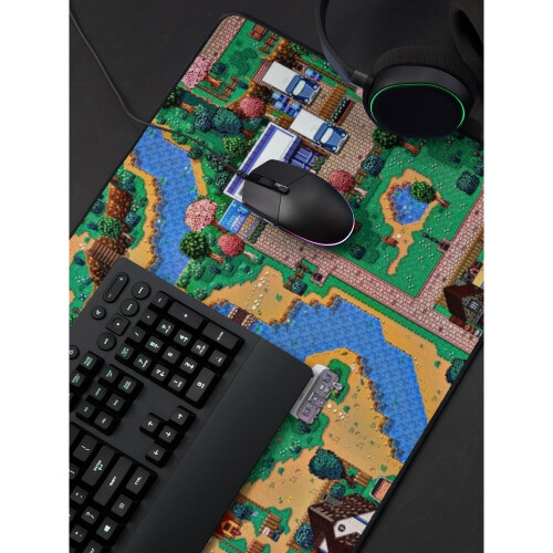 Desk Mat Stardew valley town map Large Gaming Mouse Pad 35x16 inch 2