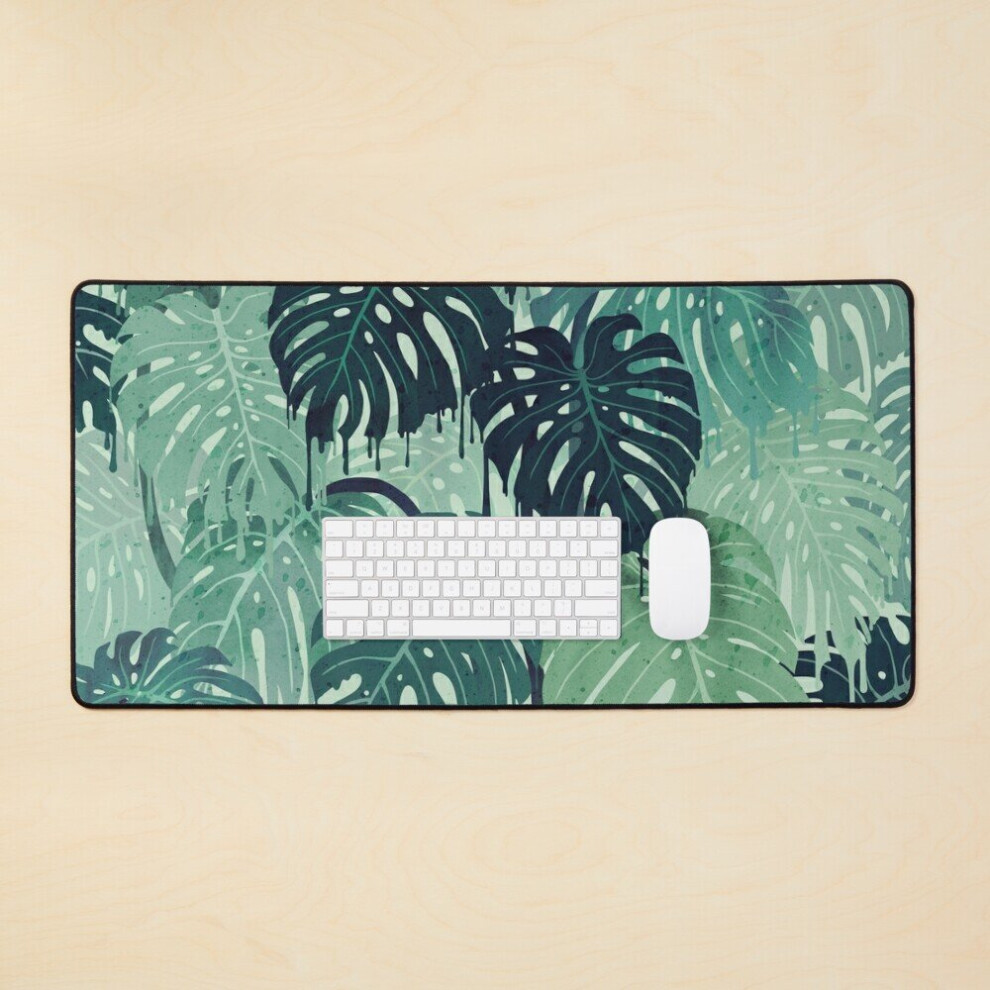 Desk Mat Monstera Melt (In ) Large Gaming Mouse Pad 35X16 Inch Green 7802738322057