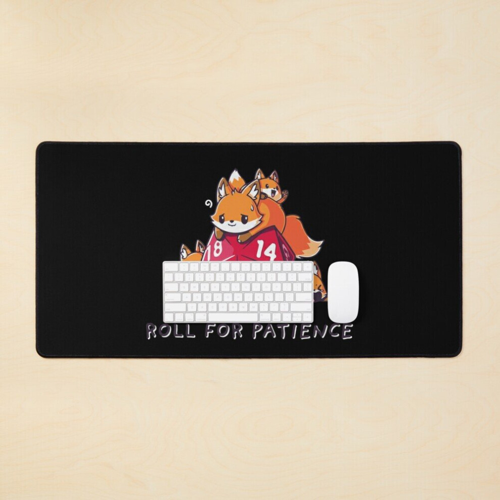Desk Mat Dnd Cute Animals With D20 Dice Print Large Gaming Mouse Pad 35X16 Inch 7802738370355