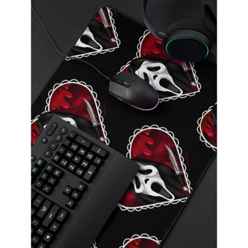 Desk Mat Ghostface heart Large Gaming Mouse Pad 35x16 inch 2