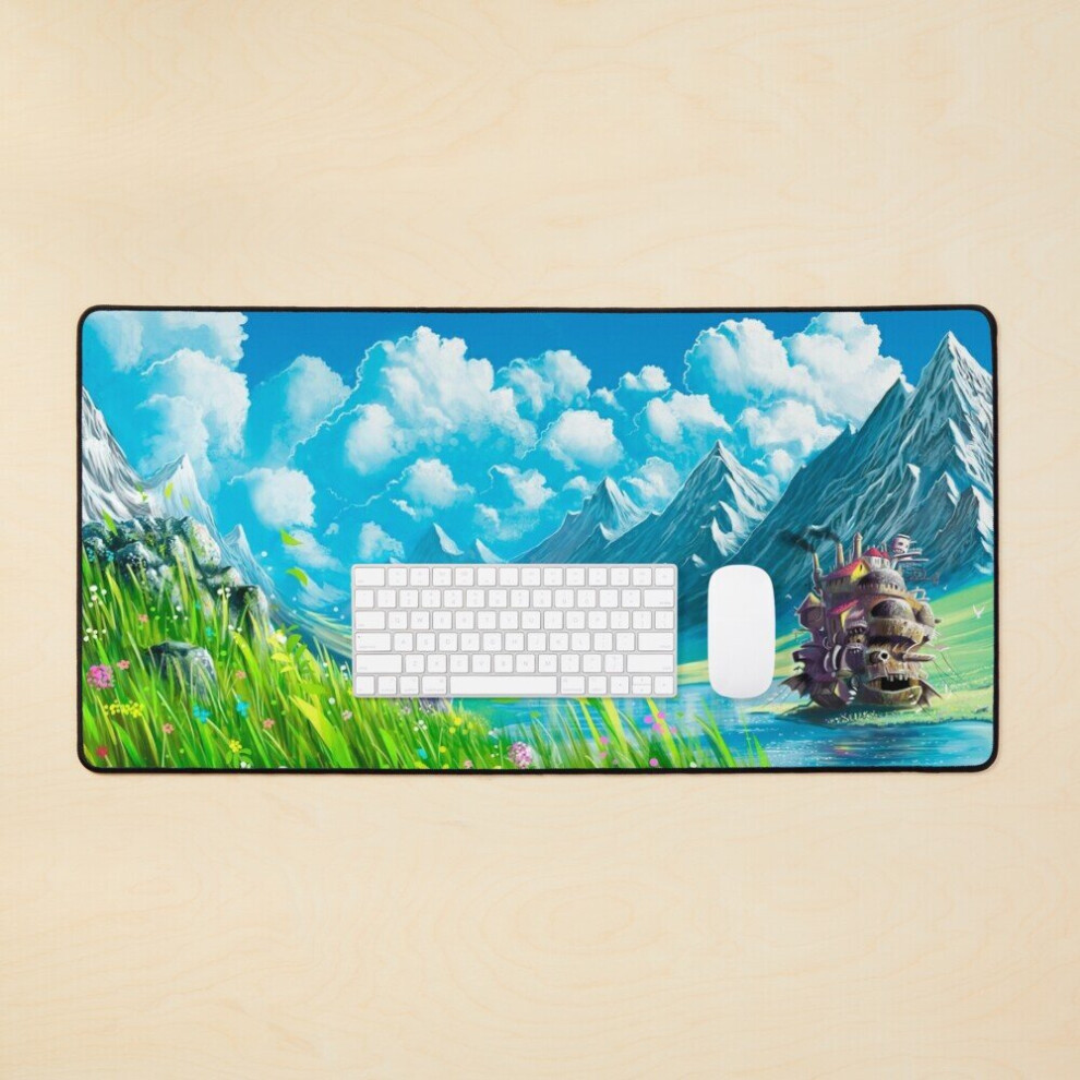 Desk Mat Castle And Lake Large Gaming Mouse Pad 35X16 Inch 7802738317077