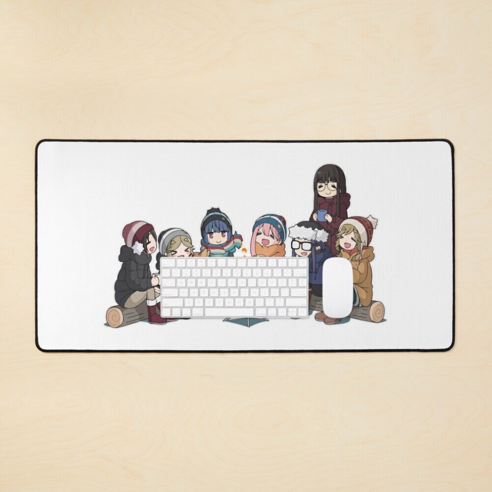 Desk Mat Laid Back Camp Secret Society Blanket - Yuru Camp Large Gaming Mouse Pad 35X16 Inch 7802738335828