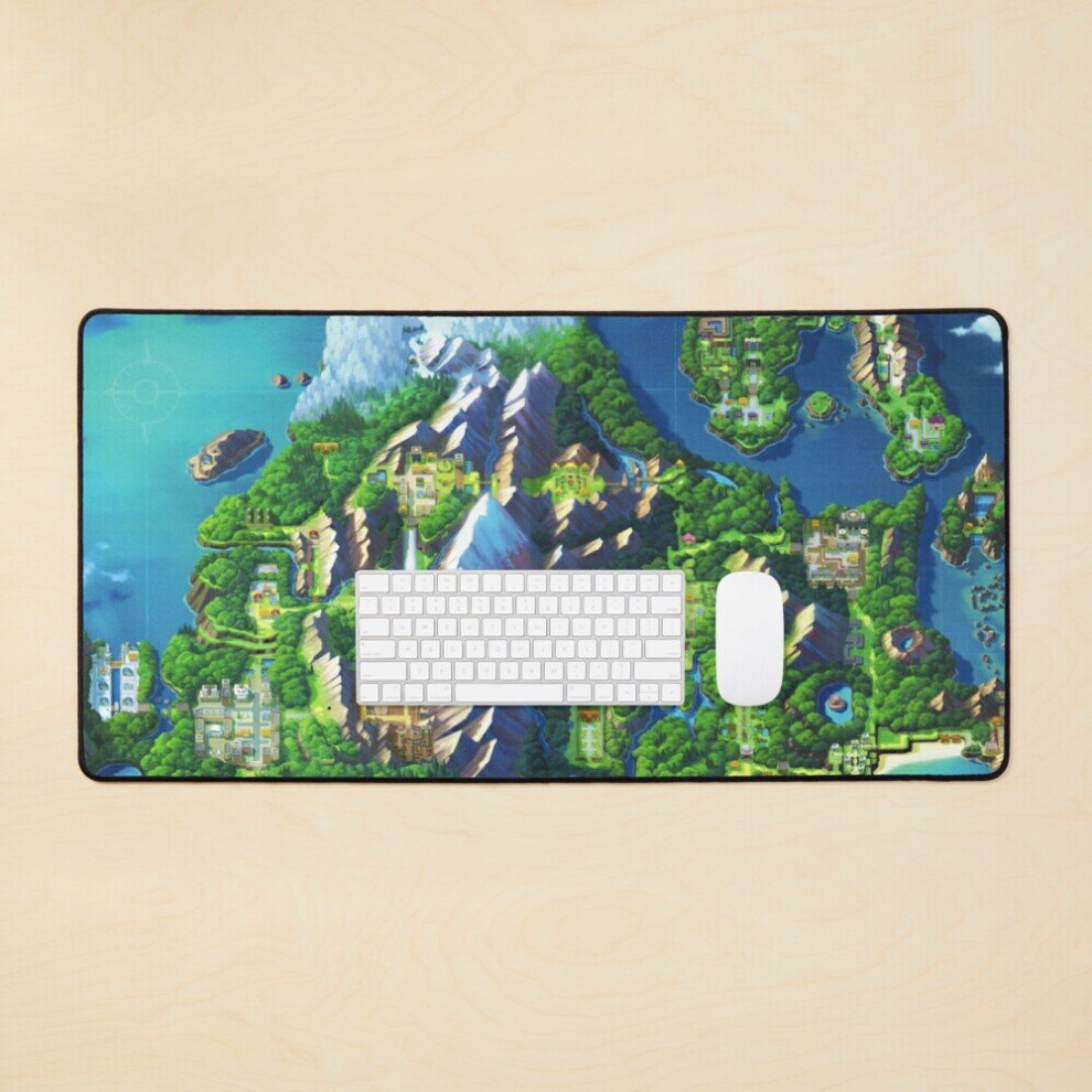 Desk Mat Sinnoh Map Large Gaming Mouse Pad 35X16 Inch 7802738388954