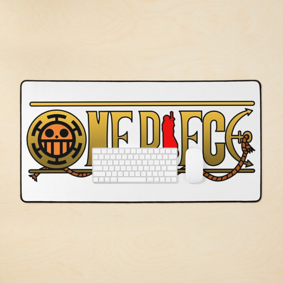 Desk Mat One Piece Trafalgar D. Water Law Logo One Piece Large Gaming Mouse Pad 35X16 Inch 7802738342048