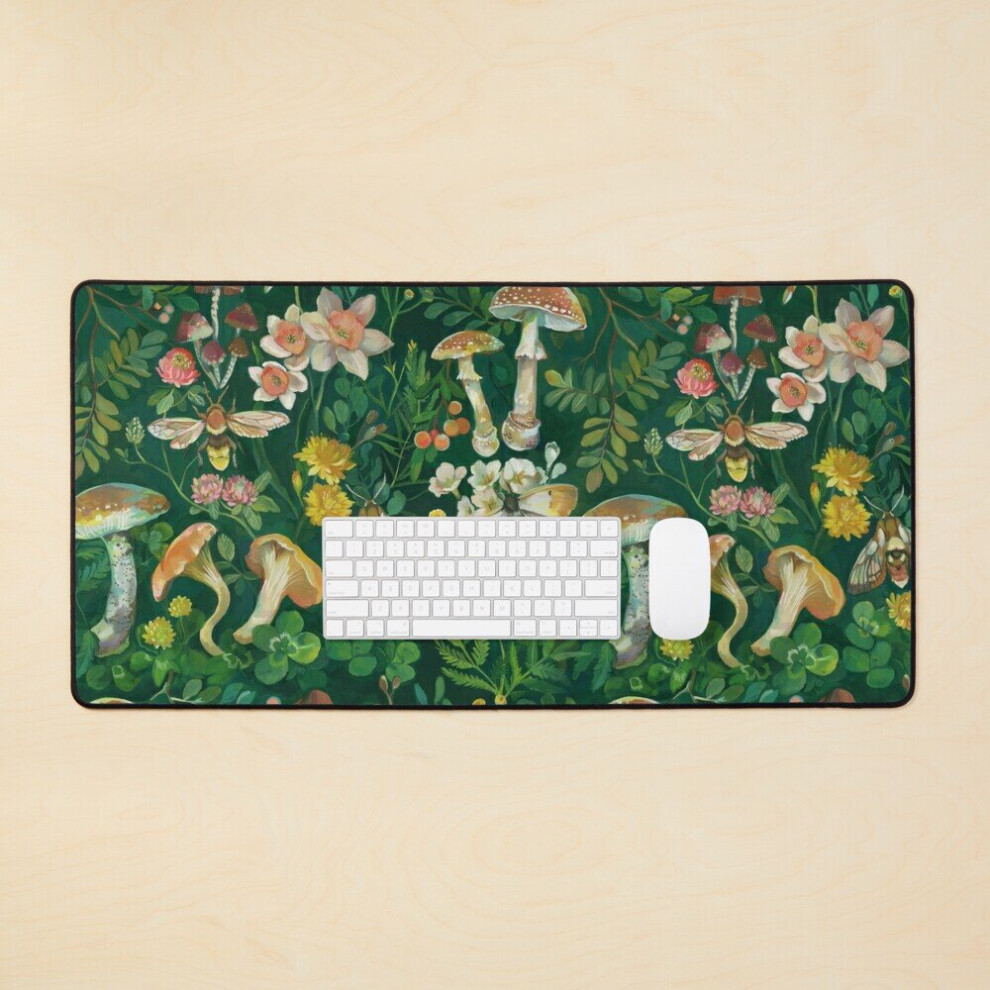 Desk Mat Mushroom Dandelion Garden Large Gaming Mouse Pad 35X16 Inch 7802738317060