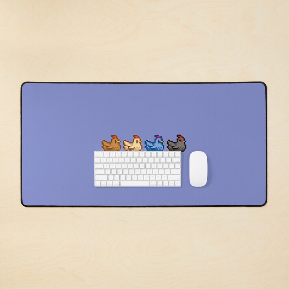 Desk Mat 4 Chickens Stardew Valley Large Gaming Mouse Pad 35X16 Inch 7802738395891