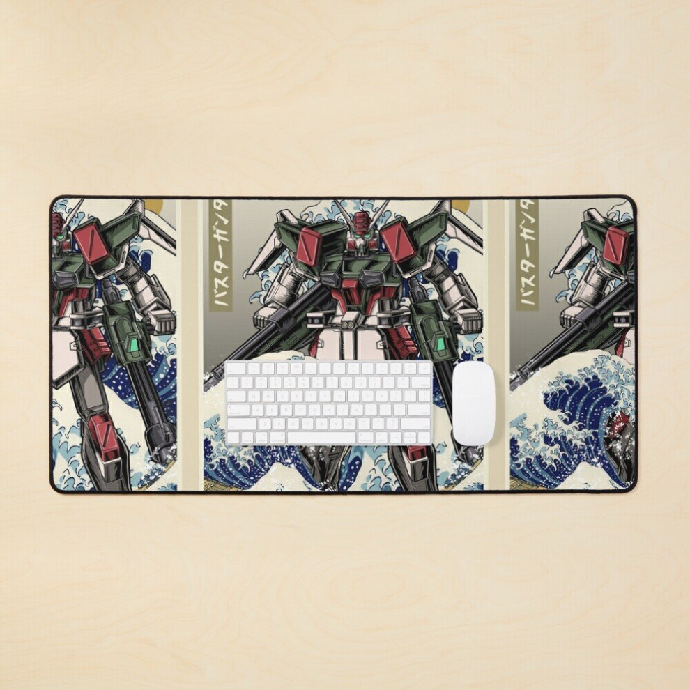 Desk Mat Hokusai Buster Gundam Large Gaming Mouse Pad 35X16 Inch 7802738365344