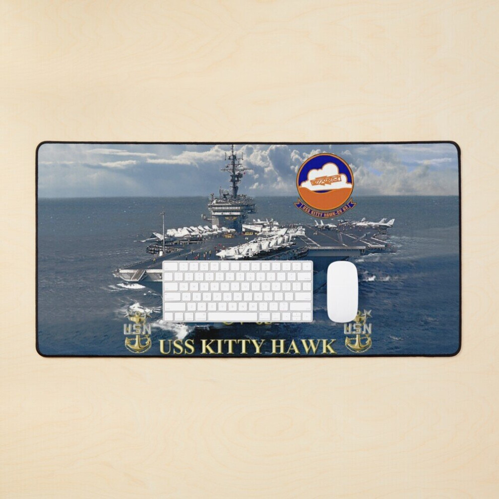 Desk Mat Cv-63 Uss Kitty Hawk Large Gaming Mouse Pad 35X16 Inch 7802738339406