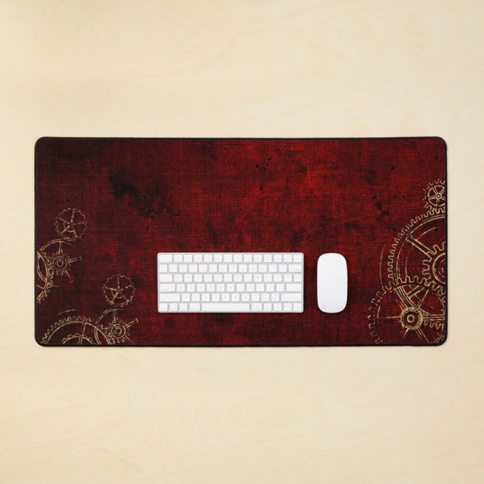Desk Mat Steampunk Cog Pattern Grungy Large Gaming Mouse Pad 35X16 Inch 7802738351989
