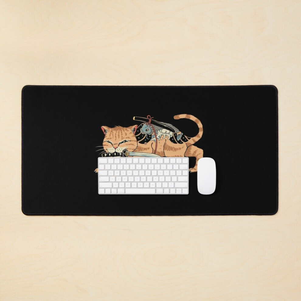 Desk Mat Fierce Catana Large Gaming Mouse Pad 35X16 Inch 7802738382655