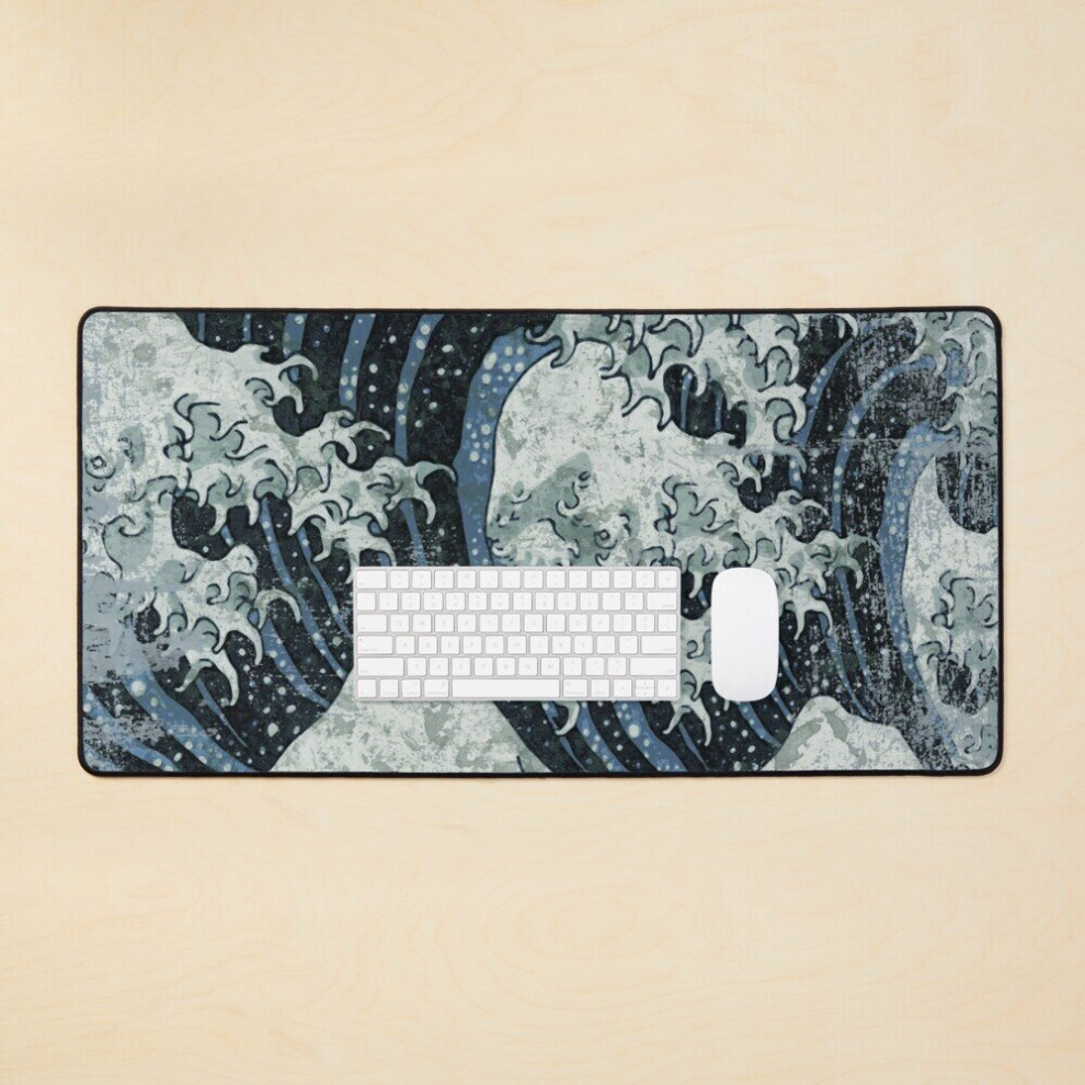 Desk Mat Ocean Big Wave, Sea Great Waves Pattern, For Desk Mats, Mousepad Large Gaming Mouse Pad 35X16 Inch 7802738324624
