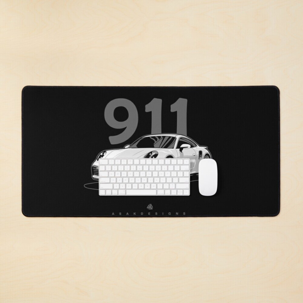 Desk Mat 911 Turbo Illustration Graphics Large Gaming Mouse Pad 35X16 Inch 7802738329568