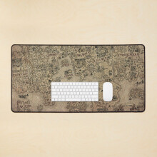 Desk Mat Vintage Map of Gielinor inspired by RuneScape OS Large Gaming Mouse Pad 35x16 inch