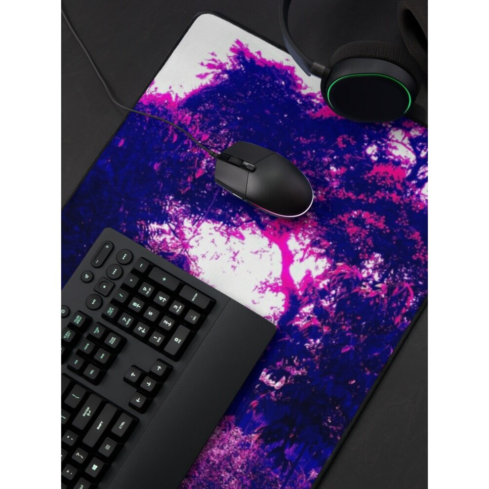 Desk Mat Garden Summer - Sunshine Flowering Morning Large Gaming Mouse Pad 35X16 Inch Purple 7802738405637