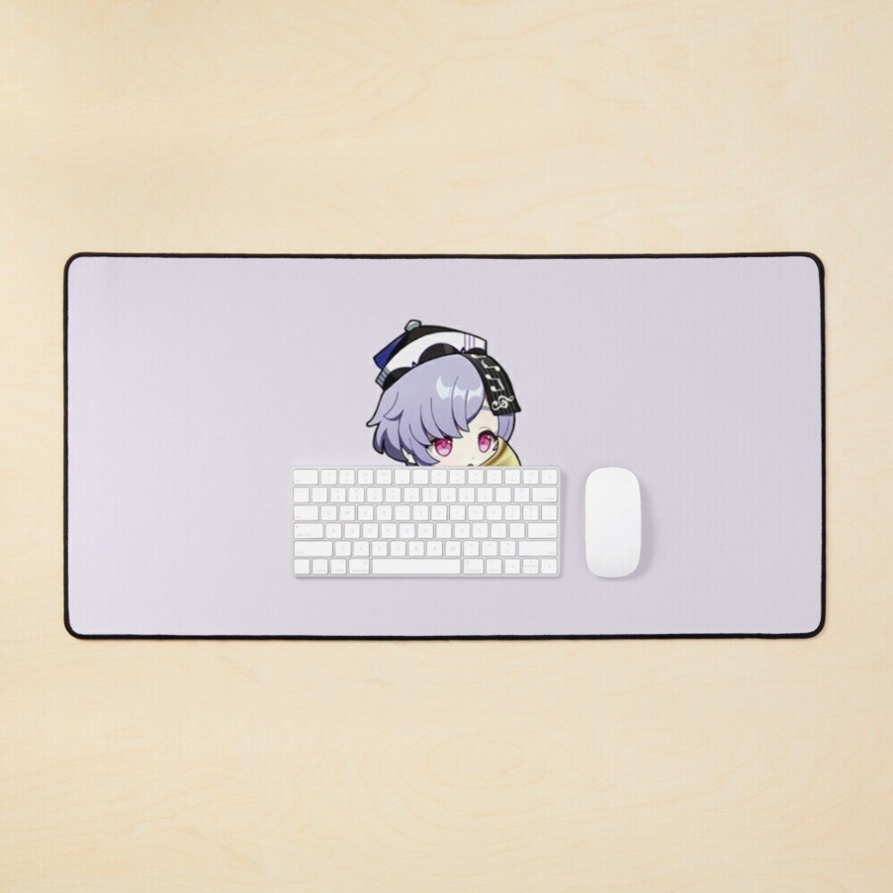 Desk Mat Chibi Qiqi - Genshin Impact Large Gaming Mouse Pad 35X16 Inch 7802738401134