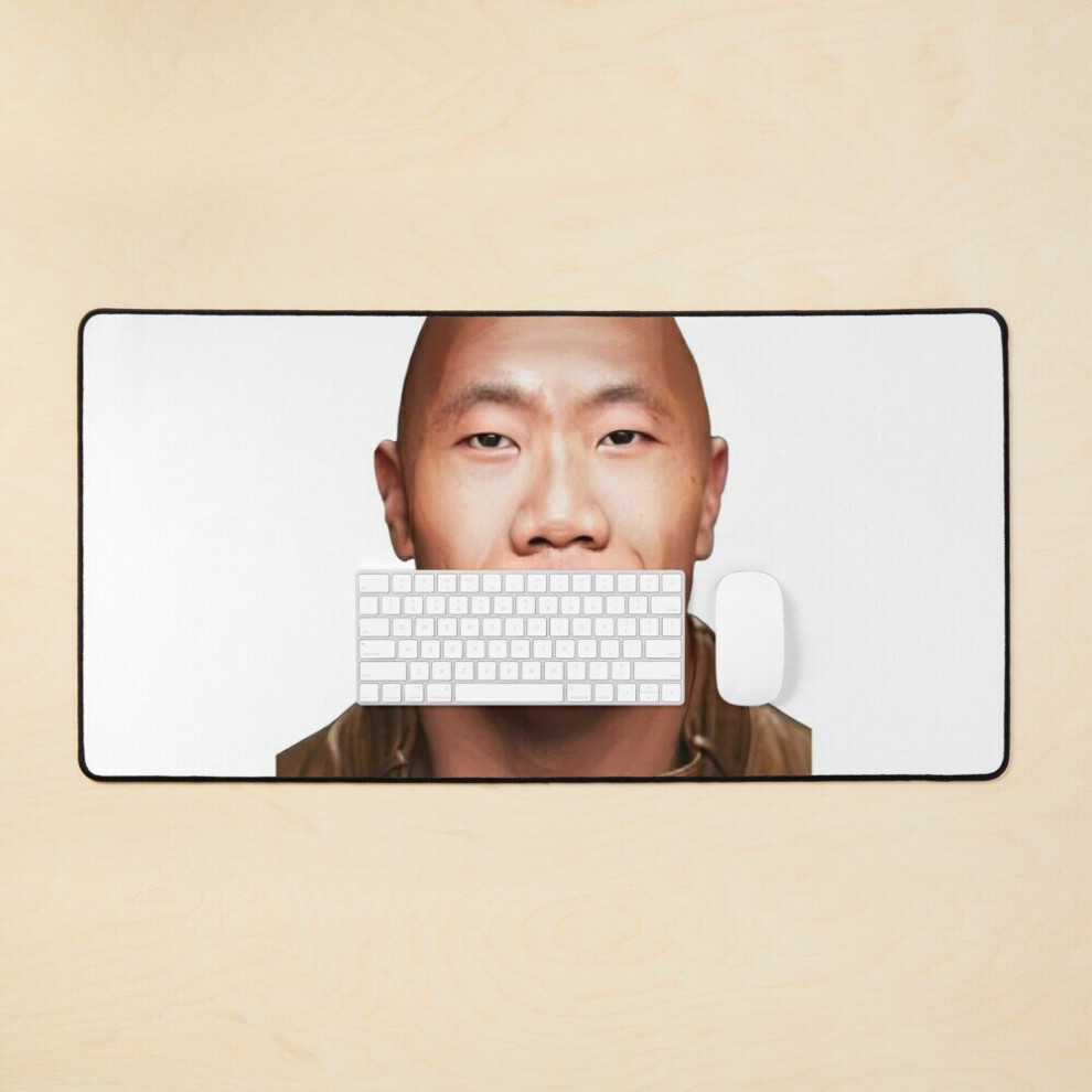 Desk Mat Dwayne The Wok Johnson -The Wock In Chinese Social Credit Points Meme Vs John Xina Large Gaming Mouse Pad 35X16 Inch 7802738393033