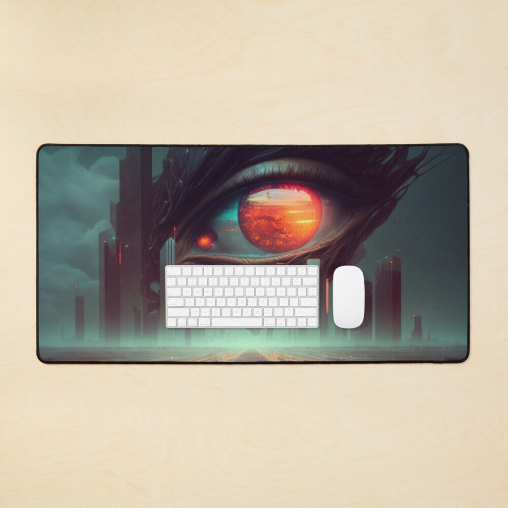 Desk Mat Utopia Space Dream Sci Fi Future Unreal Music Large Gaming Mouse Pad 35X16 Inch 7802738360349