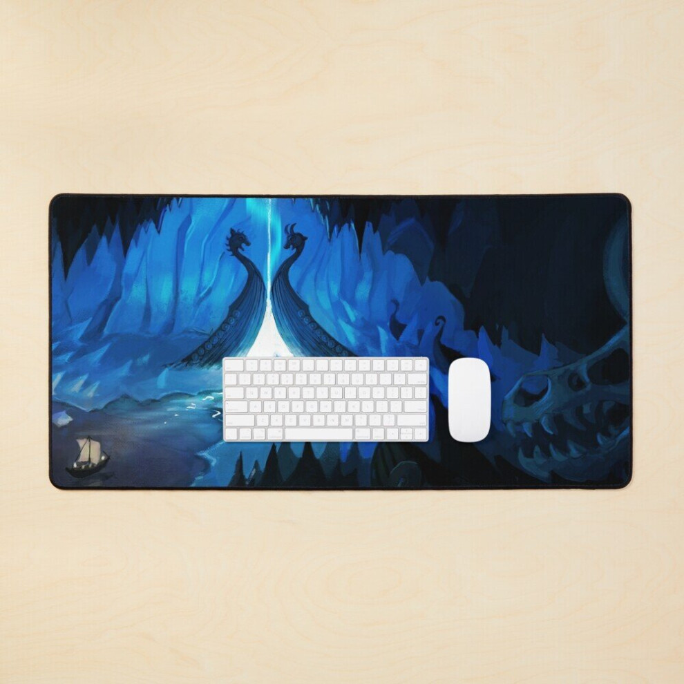 Desk Mat Viking Gate To Valhalla Large Gaming Mouse Pad 35X16 Inch 7802738329650