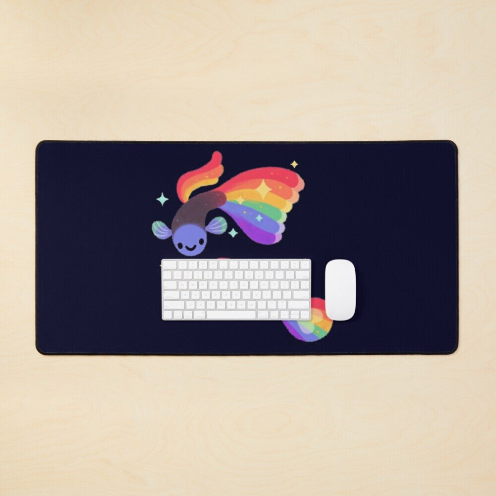 Desk Mat Rainbow Guppy 5 Large Gaming Mouse Pad 35X16 Inch 7802738358711