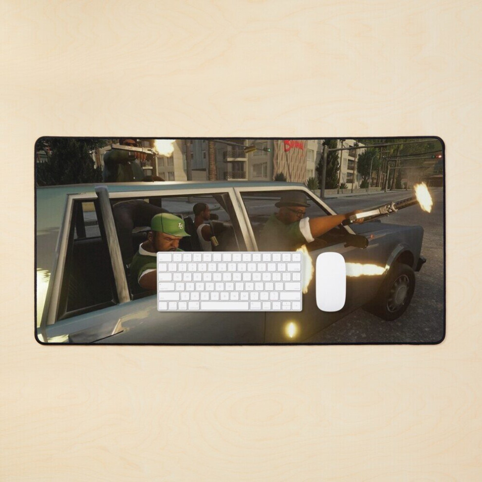 Desk Mat San Andreas Drive By Gaming Artwork Large Gaming Mouse Pad 35X16 Inch 7802738335255