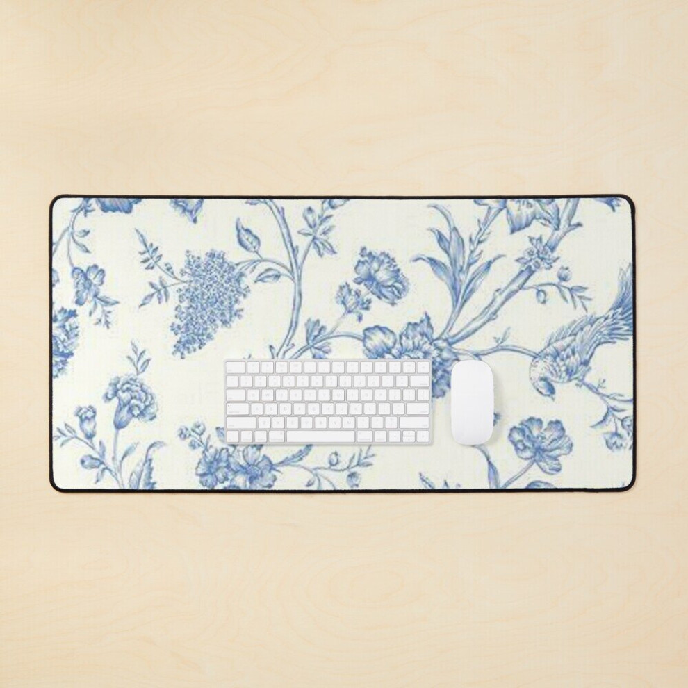 Desk Mat Bird Toile Large Gaming Mouse Pad 35X16 Inch Blue 7802738406054