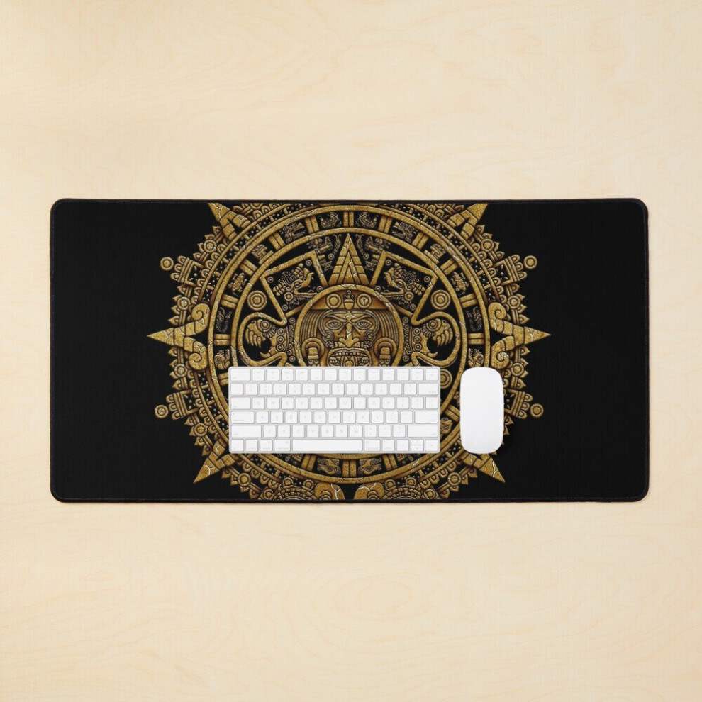 Desk Mat Aztec Calendar 3 Large Gaming Mouse Pad 35X16 Inch 7802738386103