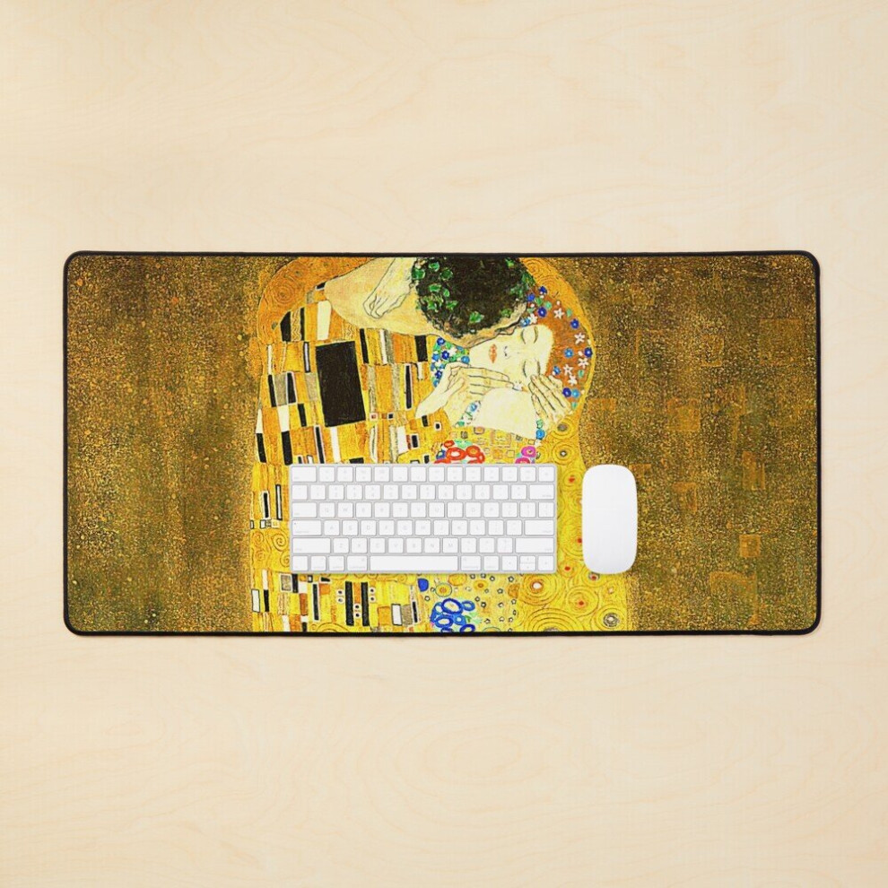 Desk Mat The Kiss - Gustav Klimt Large Gaming Mouse Pad 35X16 Inch 7802738368826