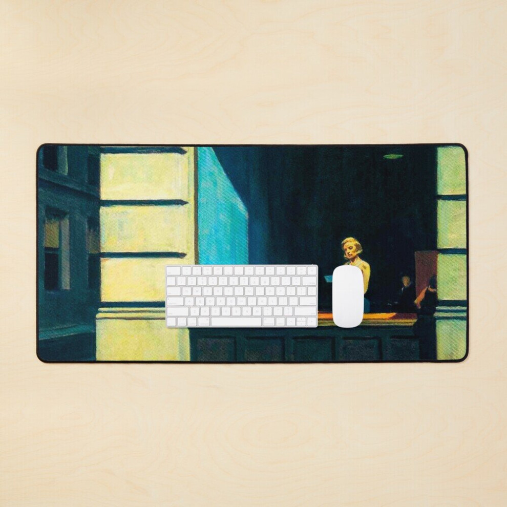 Desk Mat Edward Hopper New York Office Large Gaming Mouse Pad 35X16 Inch 7802738385908