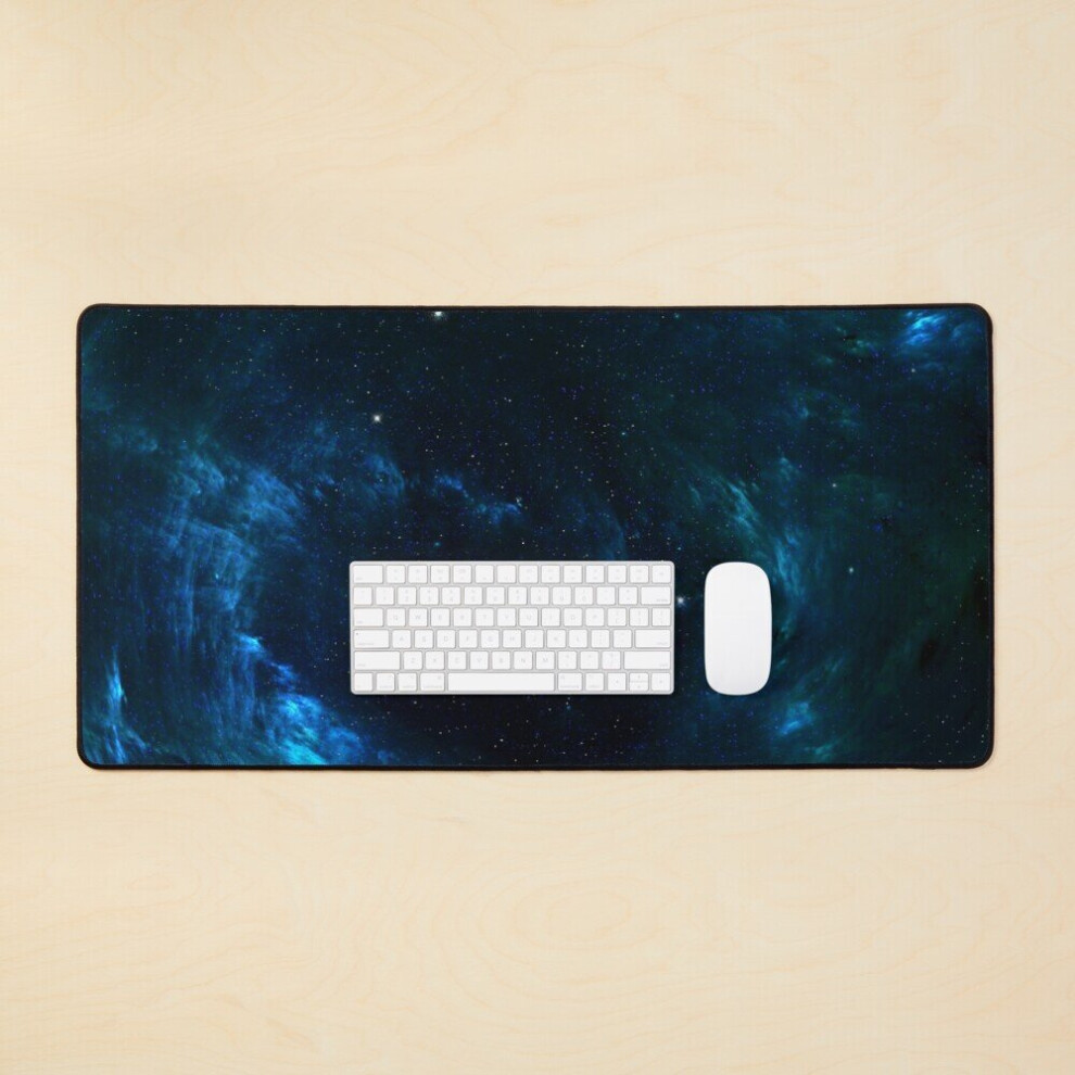 Desk Mat Deep Nebula Clouds Large Gaming Mouse Pad 35X16 Inch Blue 7802738314717