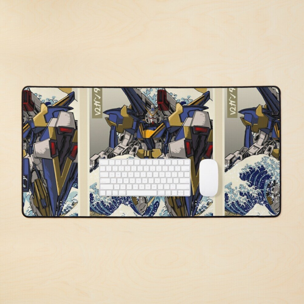 Desk Mat Hokusai Victory 2 Gundam Large Gaming Mouse Pad 35X16 Inch 7802738347876