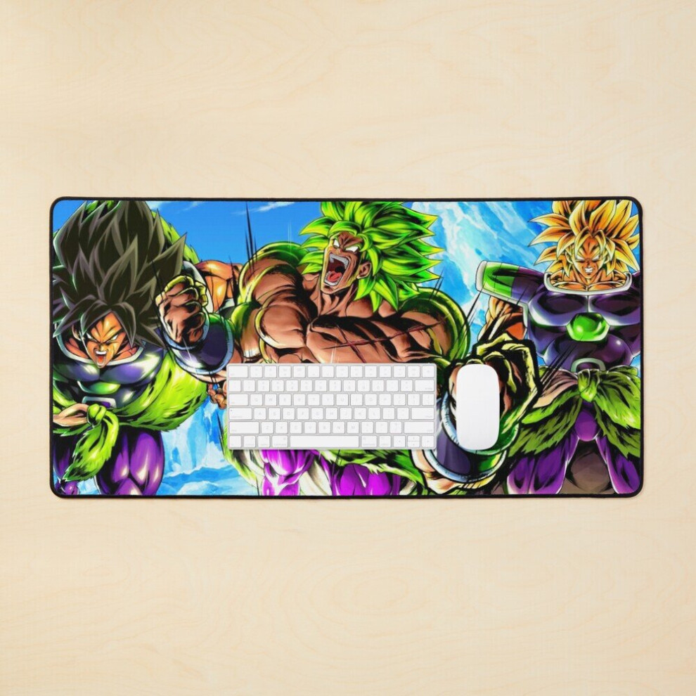Desk Mat Broly All Transformations Large Gaming Mouse Pad 35X16 Inch 7802738317244