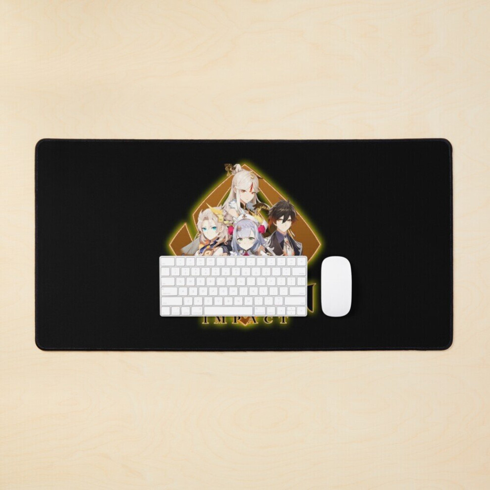 Desk Mat Genshin Impact Geo Characters Large Gaming Mouse Pad 35X16 Inch 7802738351446
