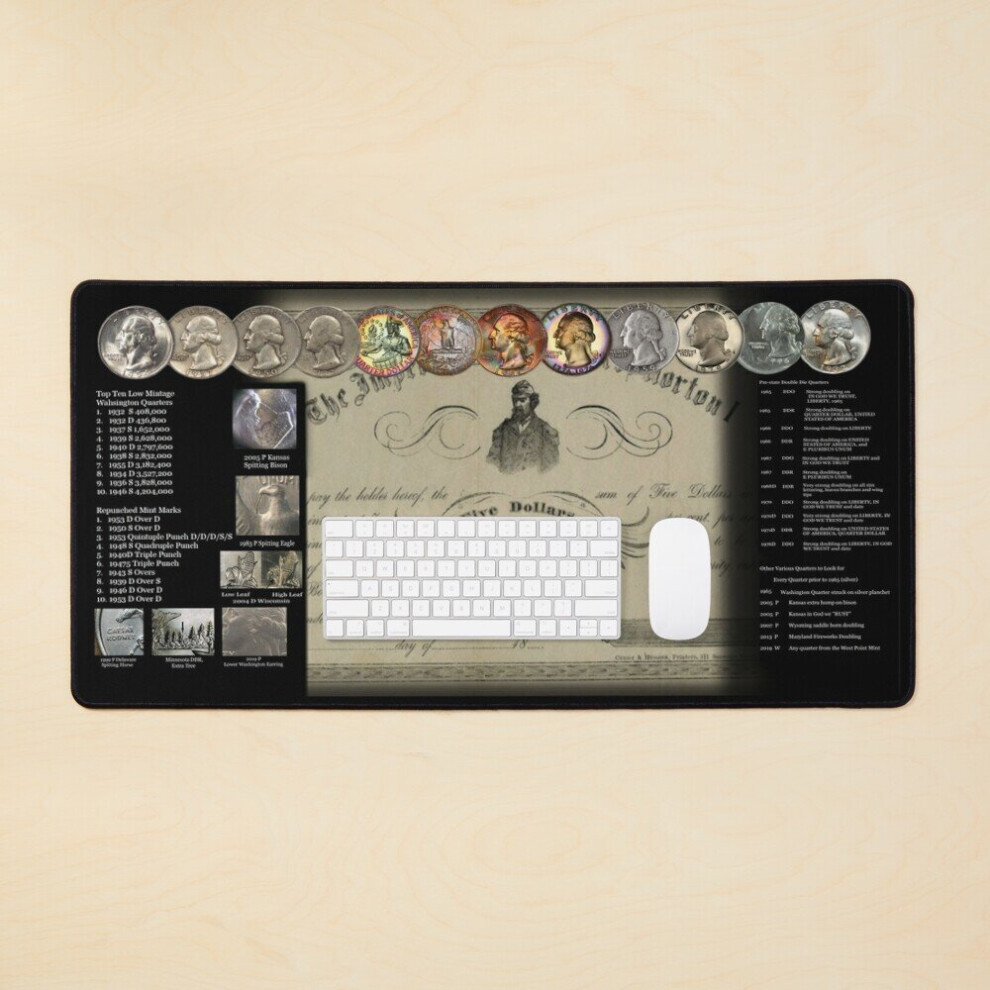 Desk Mat Coin Mat 3 Large Gaming Mouse Pad 35X16 Inch 7802738345216