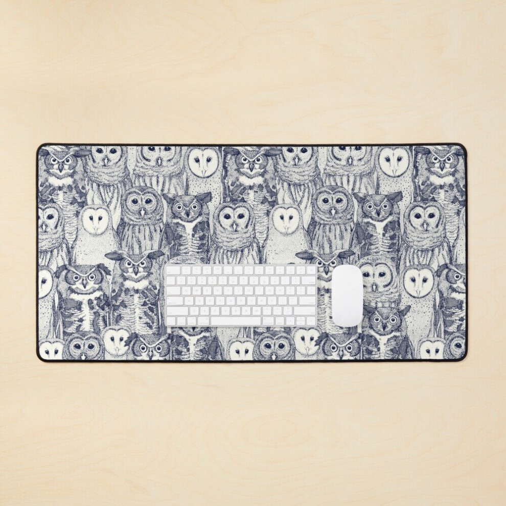 Desk Mat Owls Nc Large Gaming Mouse Pad 35X16 Inch Blue 7802738352993