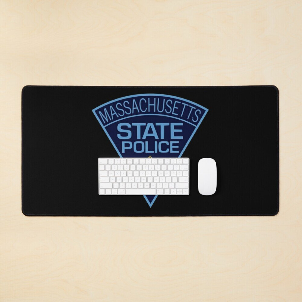 Desk Mat Massachusetts State Police Patch Msp Large Gaming Mouse Pad 35X16 Inch 7802738334920