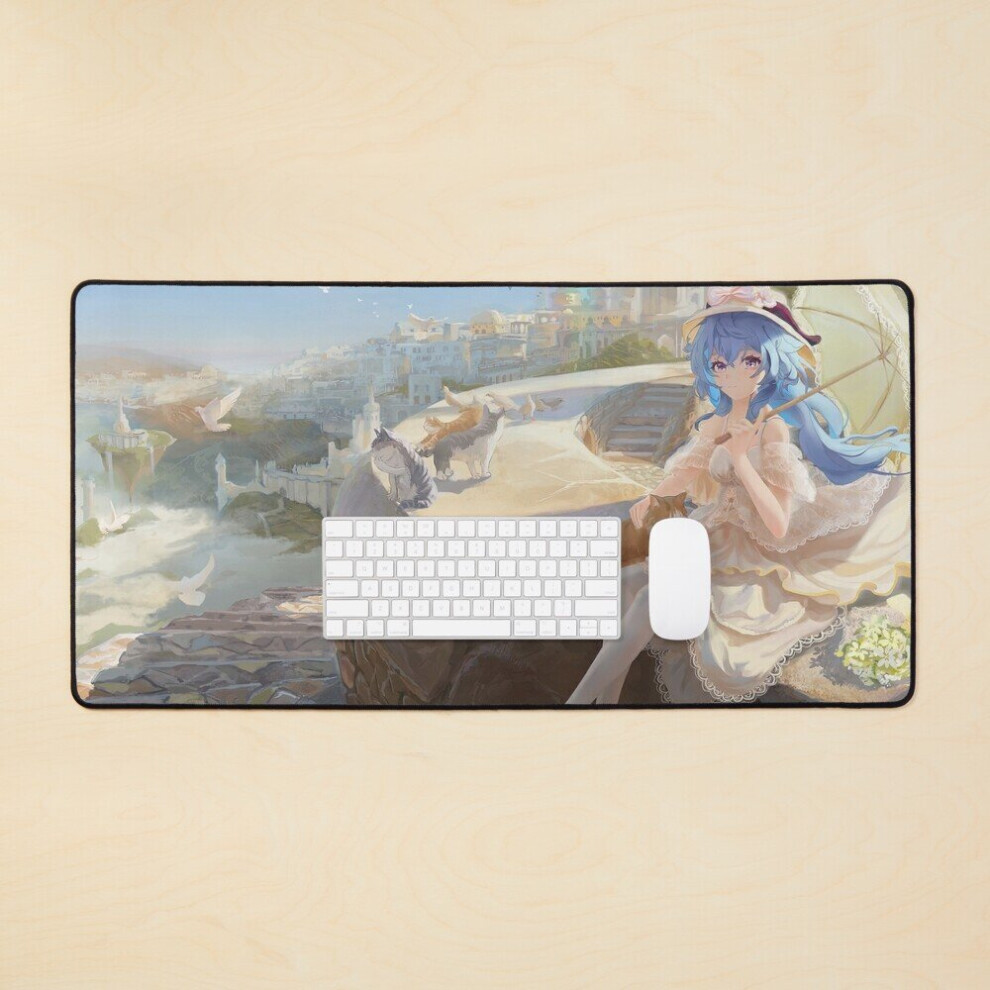 Desk Mat Cute Ganyu Genshin Impact Large Gaming Mouse Pad 35X16 Inch 7802738367645
