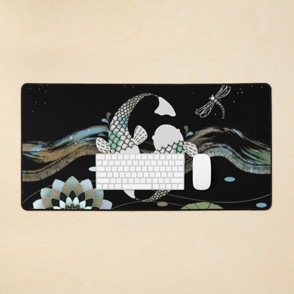 Desk Mat Lucky Koi Mandala Large Gaming Mouse Pad 35X16 Inch 7802738338171
