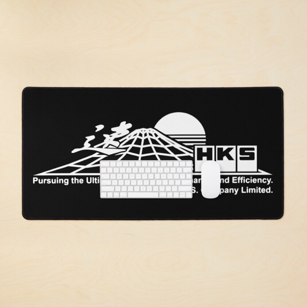 Desk Mat Hks - Vaporwave - Mount Fuji - Large Gaming Mouse Pad 35X16 Inch White 7802738408508