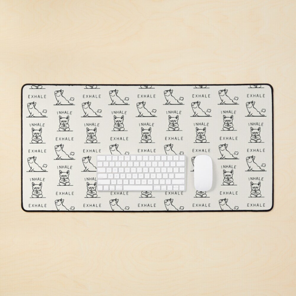 Desk Mat Inhale Exhale Frenchie Large Gaming Mouse Pad 35X16 Inch 7802738329759