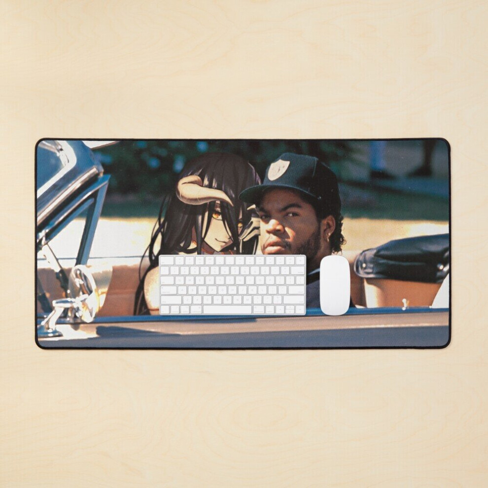 Desk Mat Drivin With Albedo-Sama Large Gaming Mouse Pad 35X16 Inch 7802738372489